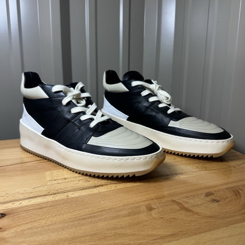 Fear of God 6th Collection Mid Leather Black Bone White Sneaker EU 42 US 9.5-10